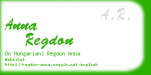 anna regdon business card